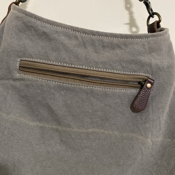 Myra Anthropologie Bag Naive Crossbody Canvas Leather women large boho retro y2k - Picture 10 of 14